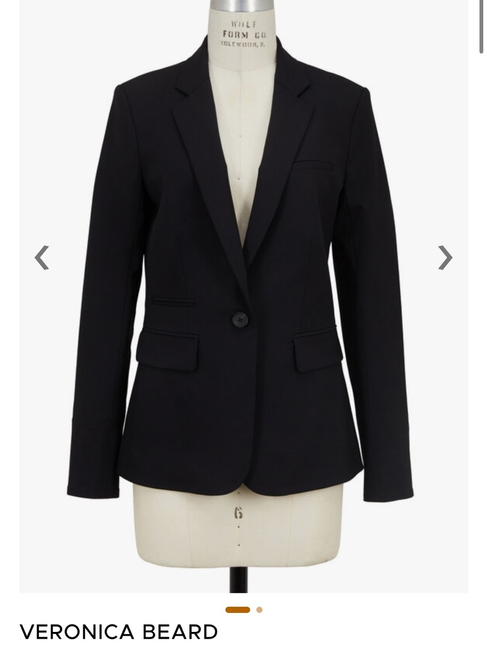 Veronica Beard Classic Dickey Jacket Black Wool Blazer Size 4